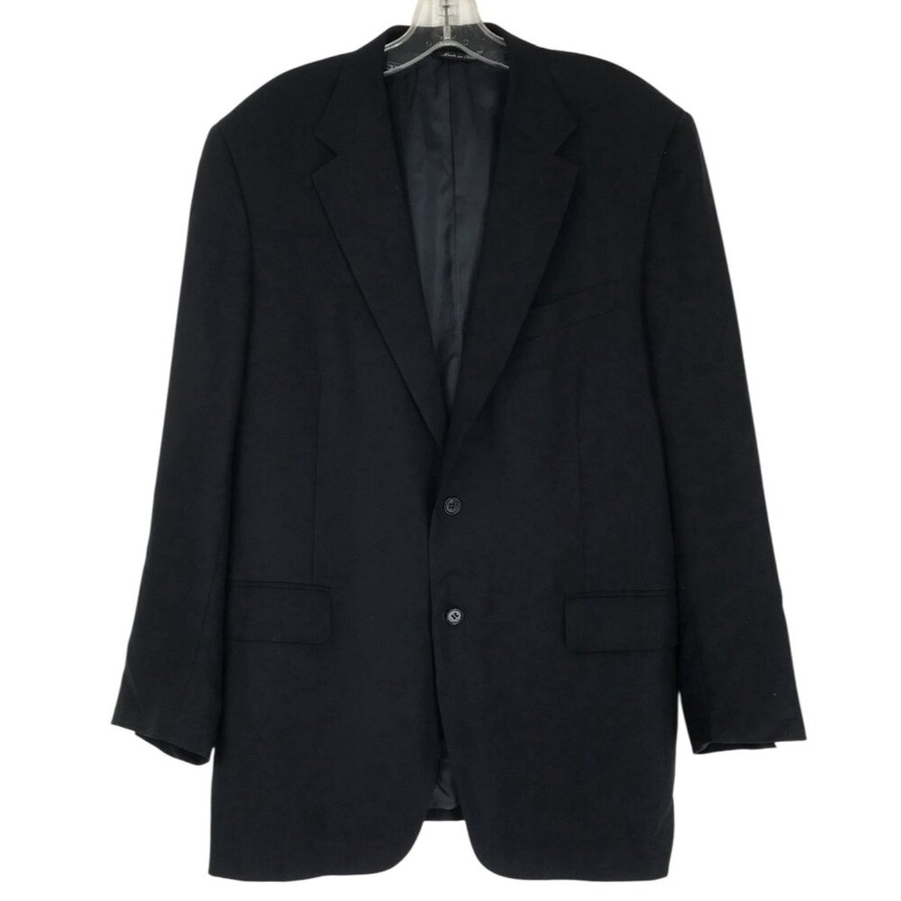 Canali Sport Coat Blazer Jacket Men’s Size 44 Black Wool Made Italy Two Button